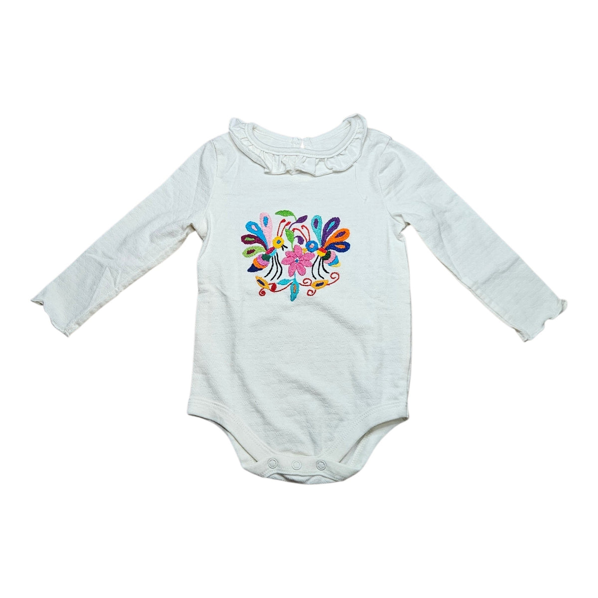 Hand Embroidered Tenango Baby Onesie