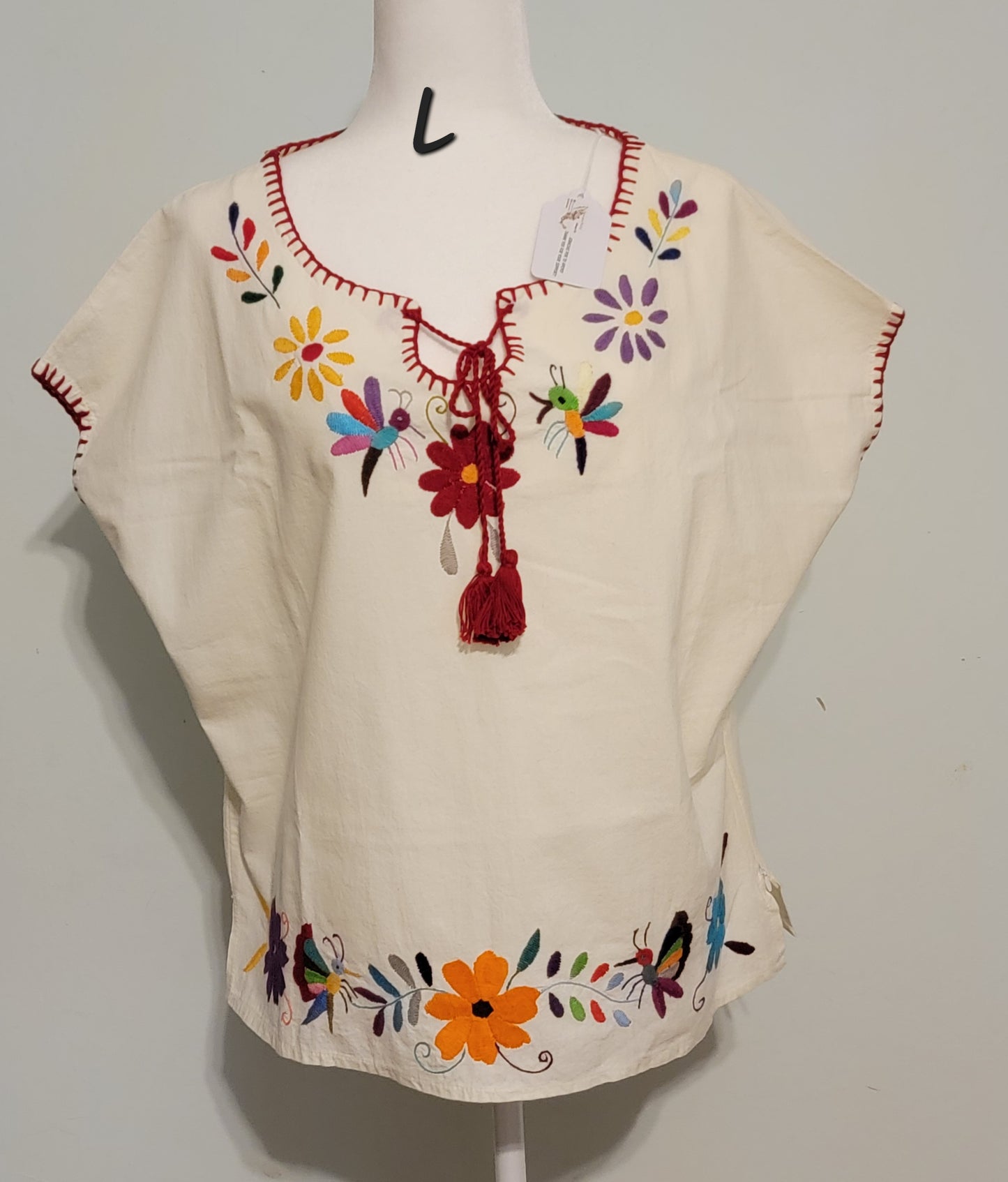 Short Sleeve Mosquitoes and Flowers Blouse