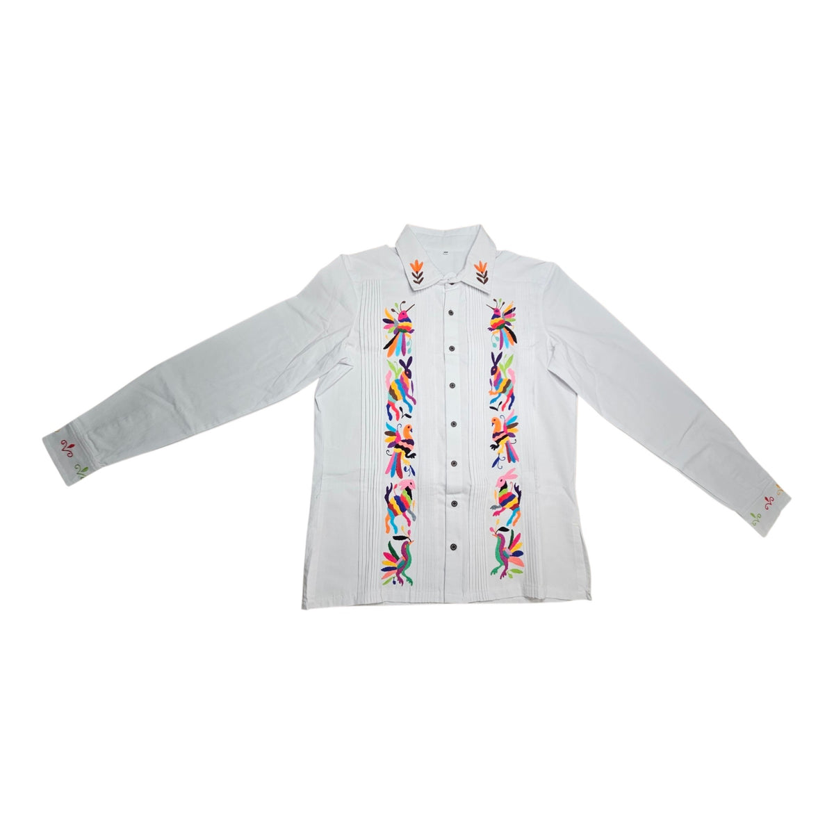 Hand-Embroidered Tenango Guayabera – Size S